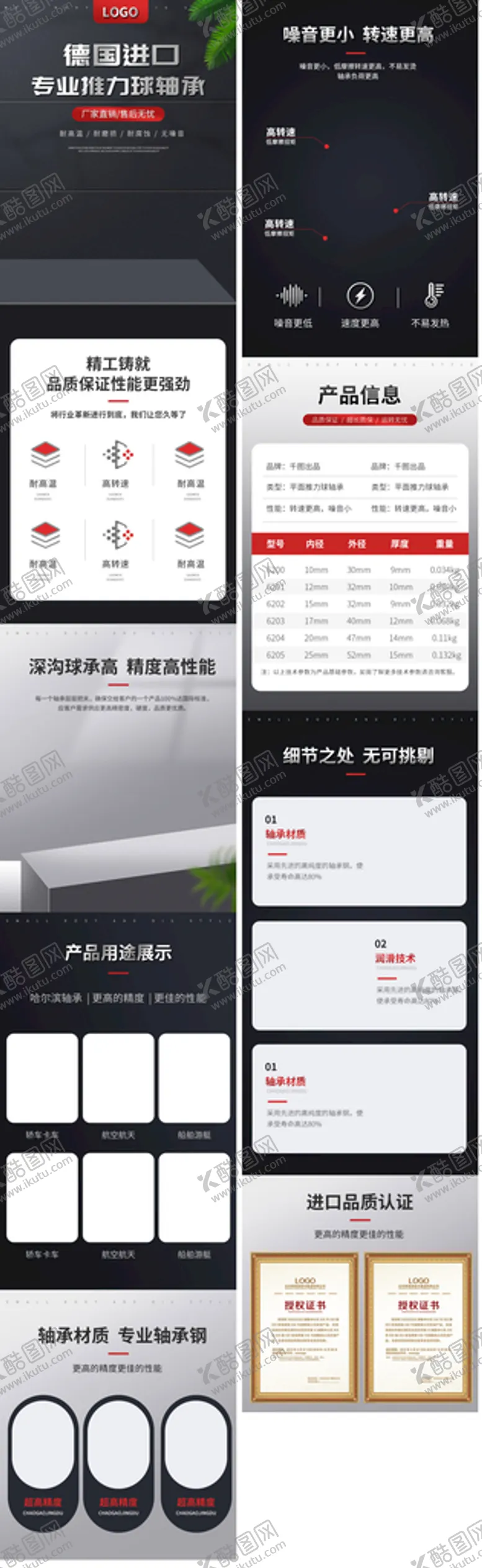 编号：58724202021708528321【酷图网】源文件下载-黑色轴承详情淘宝详情页