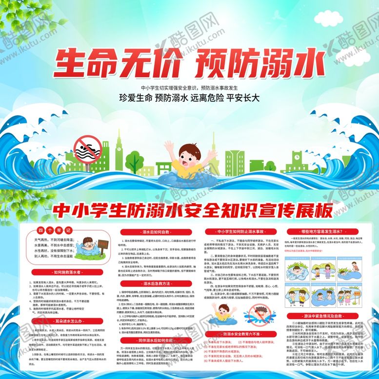 编号：72014904281223446122【酷图网】源文件下载-预防溺水展板
