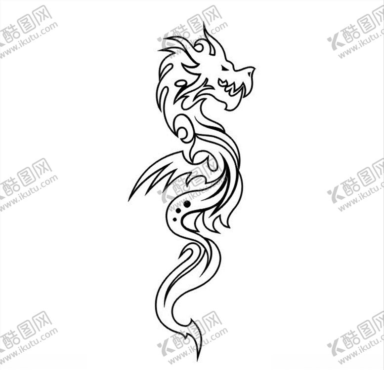 编号：65947004240915524949【酷图网】源文件下载-线描龙图腾CDR矢量图