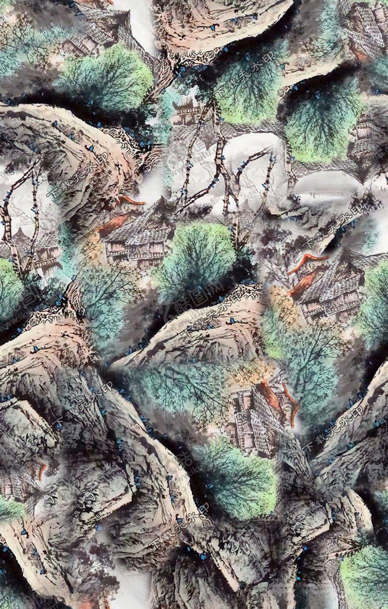 编号：37379009101803329990【酷图网】源文件下载-水墨印花