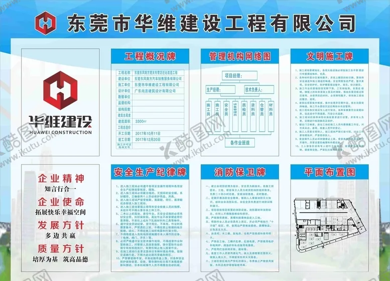 编号：37830304131733333996【酷图网】源文件下载-五牌一图工程概况组织机构