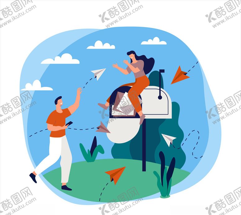 编号：21075509271409588522【酷图网】源文件下载-邮筒上的女子