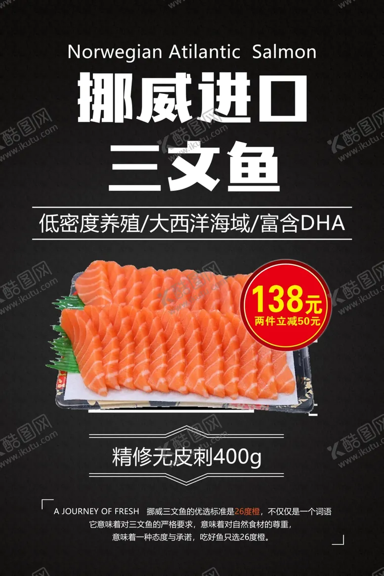 编号：50509506171451144516【酷图网】源文件下载-挪威进口三文鱼海报海鲜产品海报