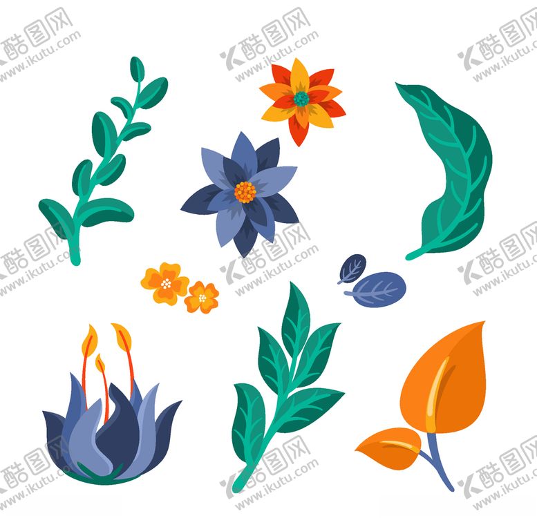 编号：38100910012007319977【酷图网】源文件下载-线条矢量手绘花草植物