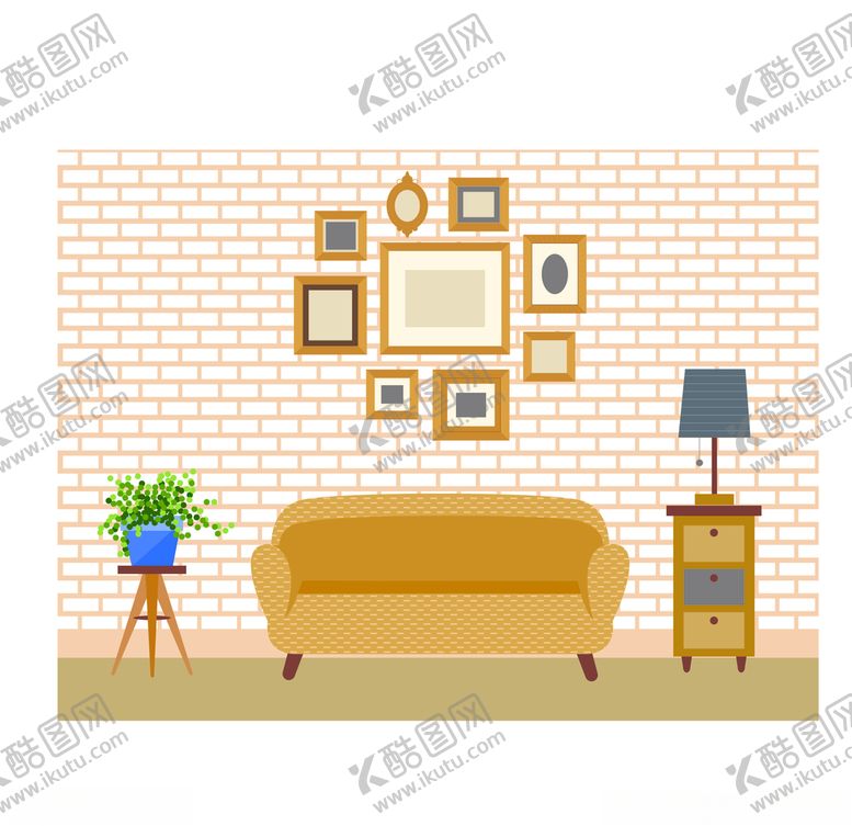 编号：53540306171844082602【酷图网】源文件下载-通用节日多彩卡通风家居