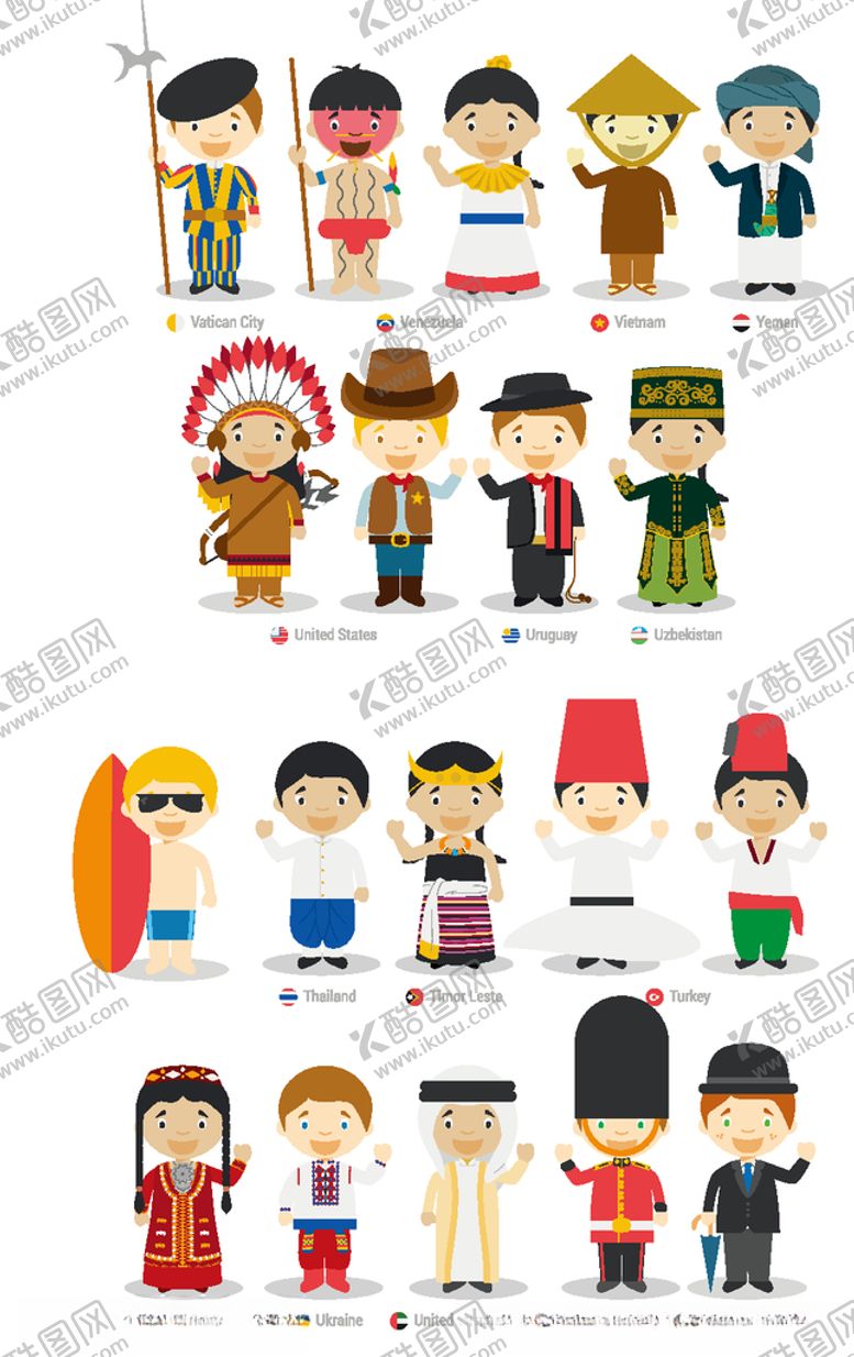 编号：90736410051229235817【酷图网】源文件下载-手绘卡通扁平人物