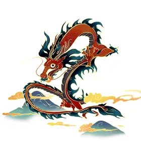 龙素材国潮国潮手绘