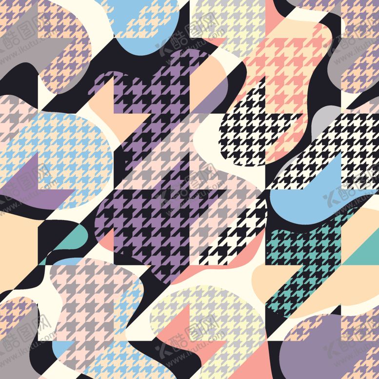 编号：50273810080514163450【酷图网】源文件下载-彩色千鸟格