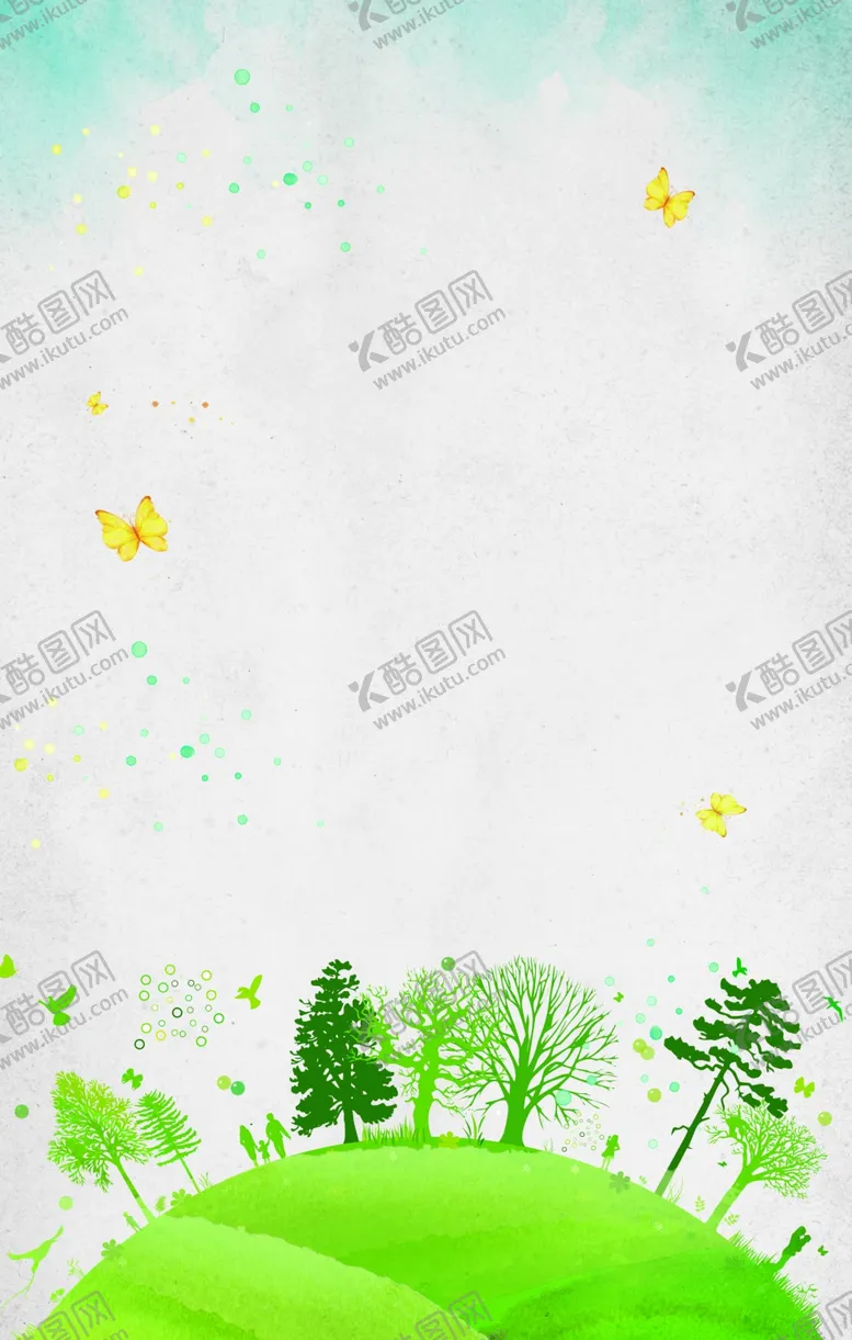 编号：14293907061908325528【酷图网】源文件下载-文艺清新环保树木背景素材