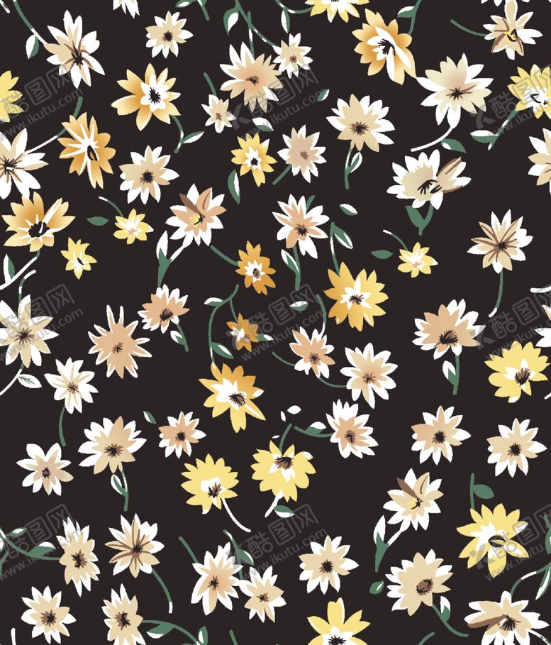 编号：83040006281618059999【酷图网】源文件下载-黑底碎花