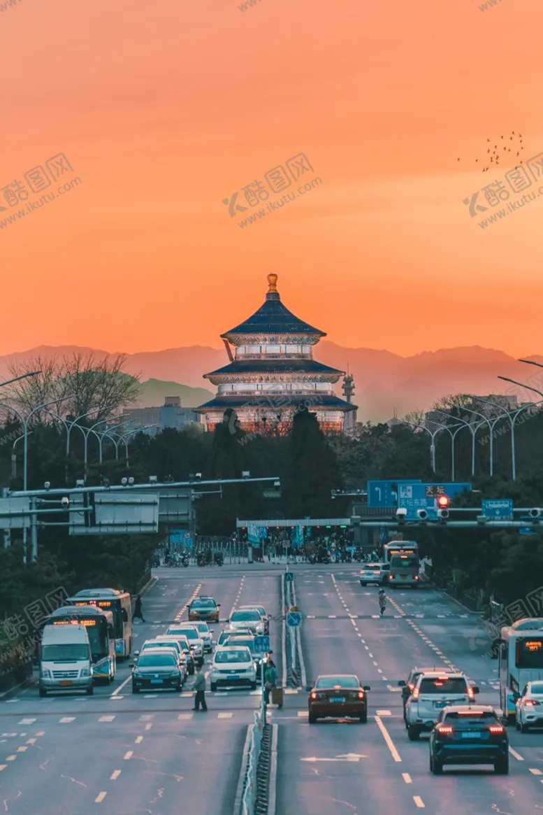 编号：85627109202204368071【酷图网】源文件下载-天坛公园 黄昏 夕阳