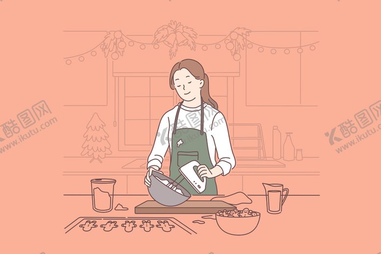 编号：99051109132150078558【酷图网】源文件下载-简笔人物生活插画