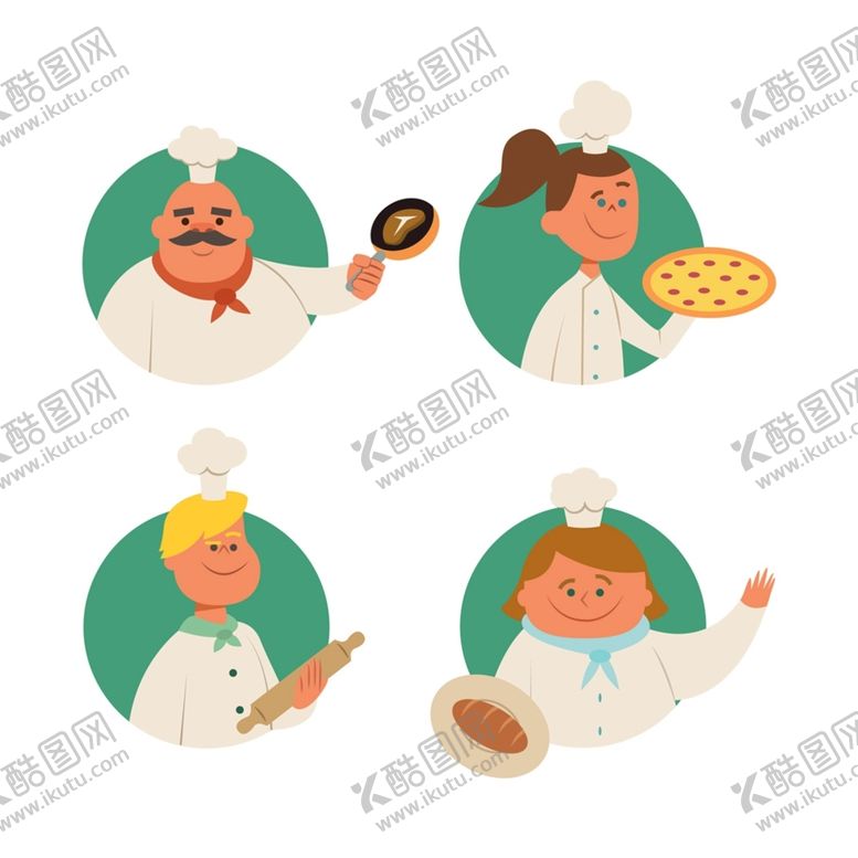 编号：53675902151600004648【酷图网】源文件下载-可爱厨师半身像