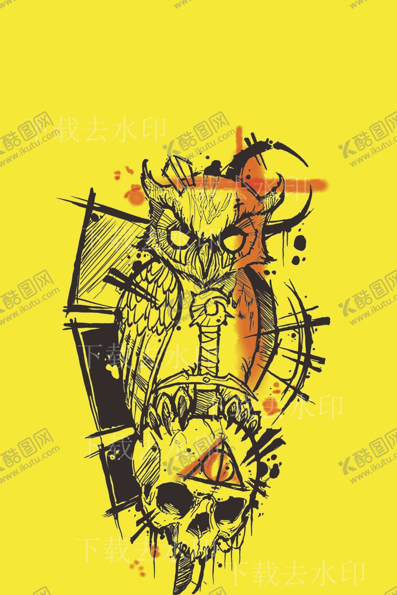 编号：50298904190652281570【酷图网】源文件下载-骷髅头手绘大牌男装