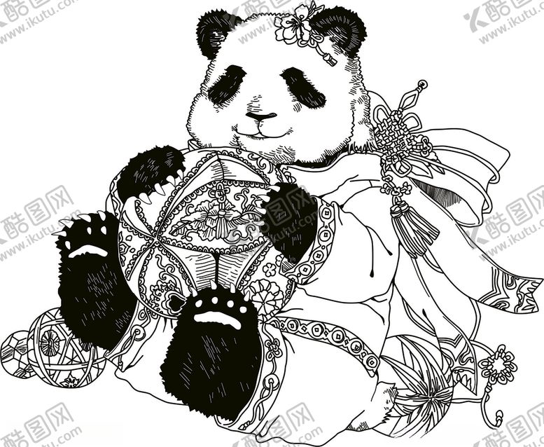 编号：35544210012344373772【酷图网】源文件下载-熊猫手绘球