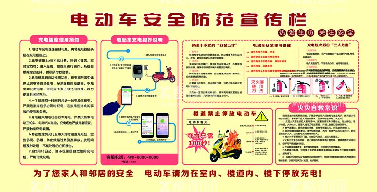 编号：80529310011955134715【酷图网】源文件下载-电动车安全防范宣传栏