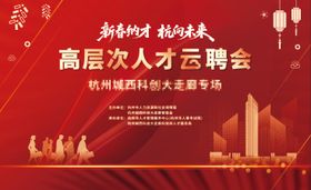 新年人才直播展板 