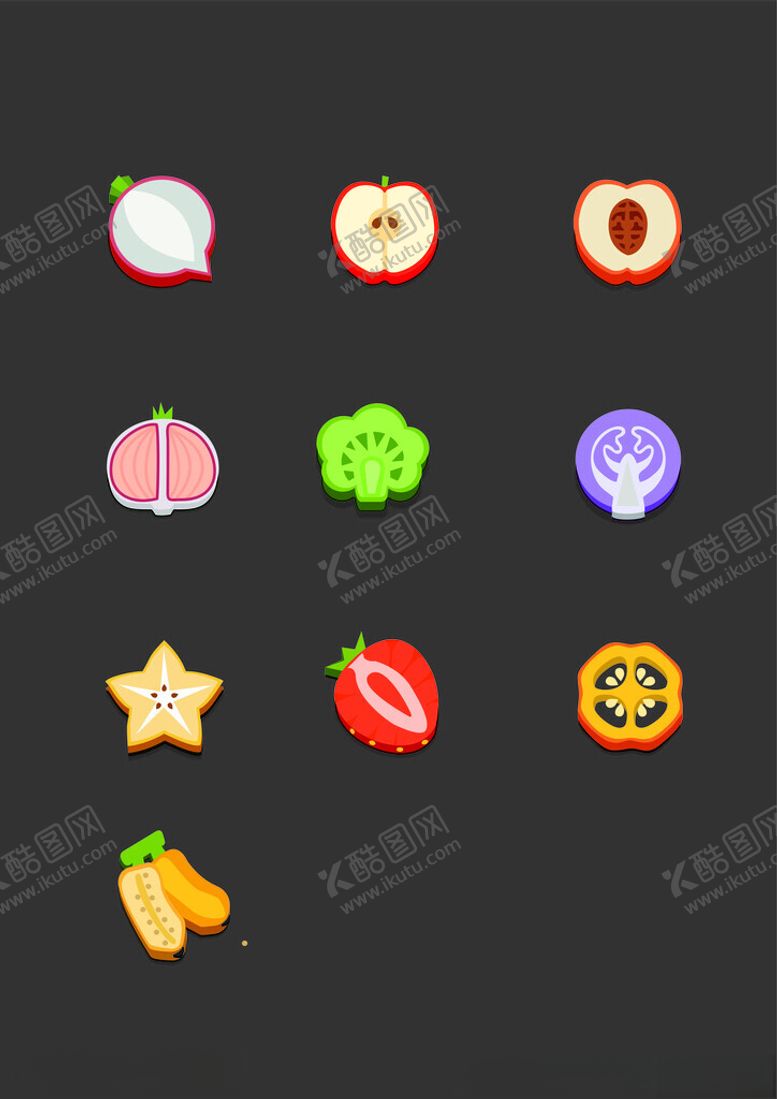 编号：38550412010815078541【酷图网】源文件下载-水果切面图