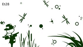 卡通矢量图蜻蜓图案