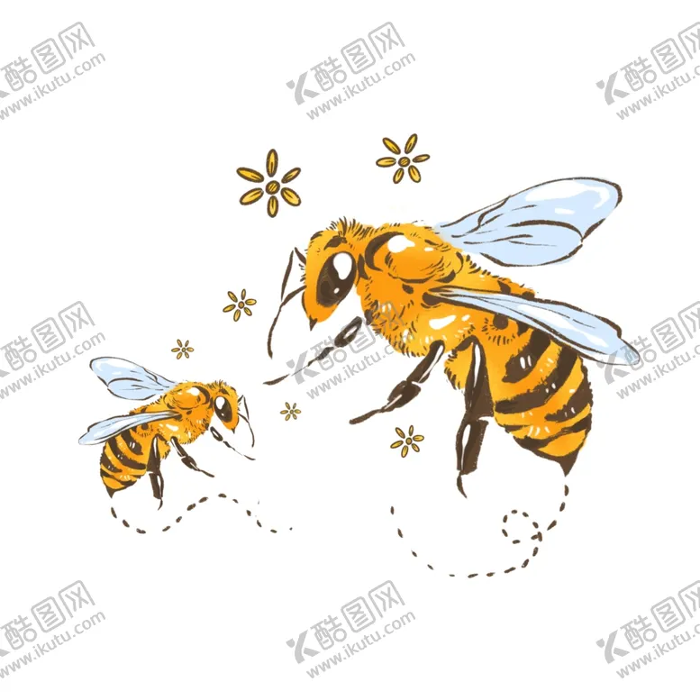编号：43992606250228172069【酷图网】源文件下载-两只蜜蜂插画