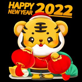 2022新年卡通立体虎招手