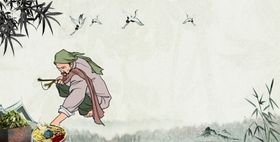 人物中式传统复古背景海报素材