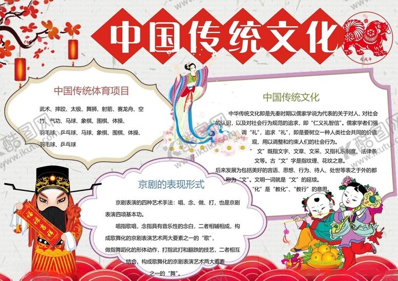 编号：59733602272131506913【酷图网】源文件下载-中国传统文化手抄报