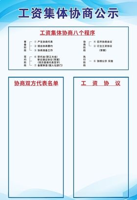 公司工资集体协商公示牌