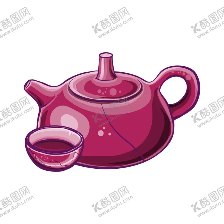 编号：34666201271510385497【酷图网】源文件下载-矢量手绘粉色茶壶