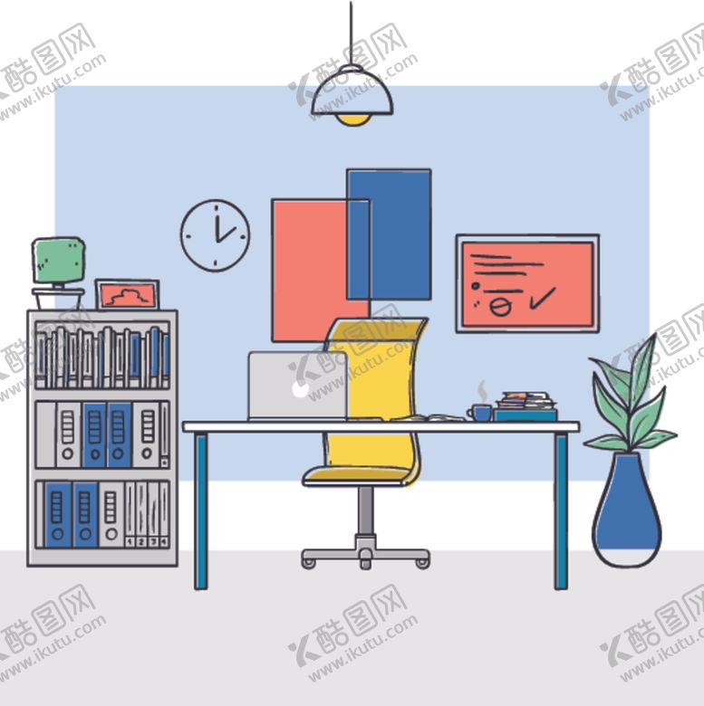 编号：86469410151235359645【酷图网】源文件下载-高端商务办公扁平化矢量插画