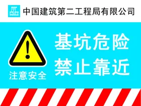 基坑危险慎防跌落严禁靠近警示牌