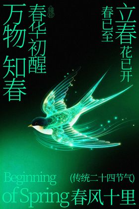 立春时节春燕展翅报春海报