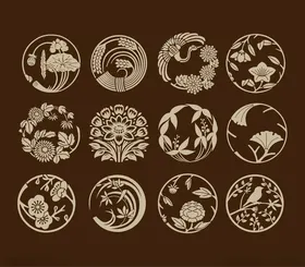 传统图案国潮中国结角花