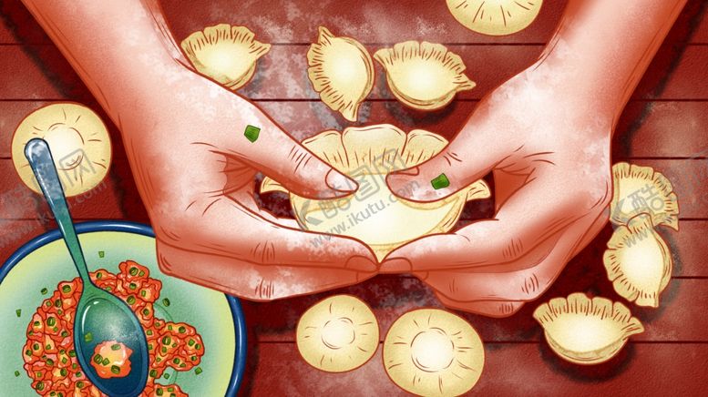 编号：40233312191329398065【酷图网】源文件下载-双手制作美味饺子时刻