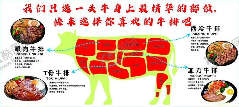 编号：32389301272347027500【酷图网】源文件下载-牛排海报