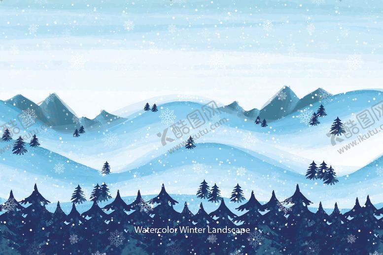 编号：84487710260607007650【酷图网】源文件下载-冬季雪景插画图案