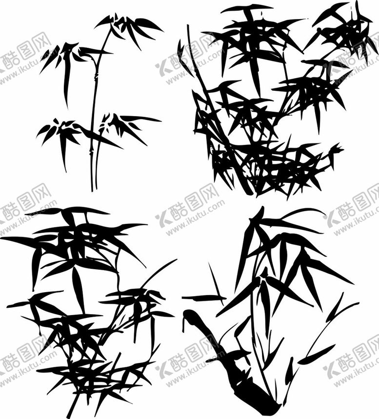 编号：30895609131548452543【酷图网】源文件下载-水墨竹矢量竹子竹素材