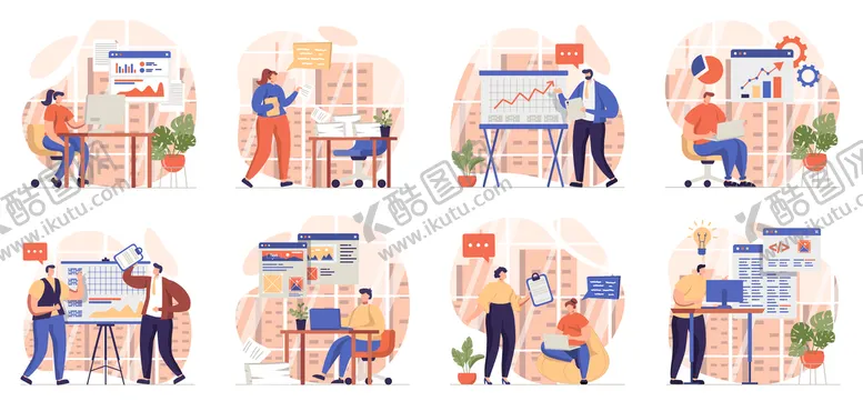 编号：29713511030022299348【酷图网】源文件下载-科技扁平插画  