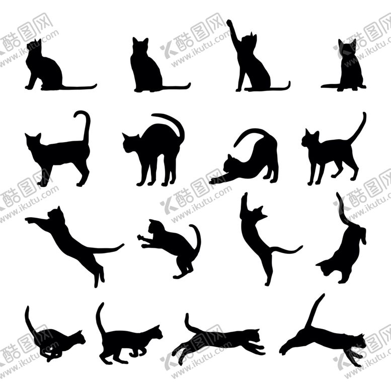 编号：29906507132132051019【酷图网】源文件下载-猫剪影