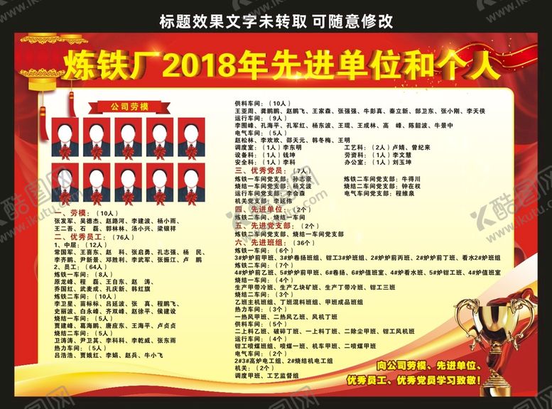 编号：45260310051347360824【酷图网】源文件下载-先进荣誉榜展板
