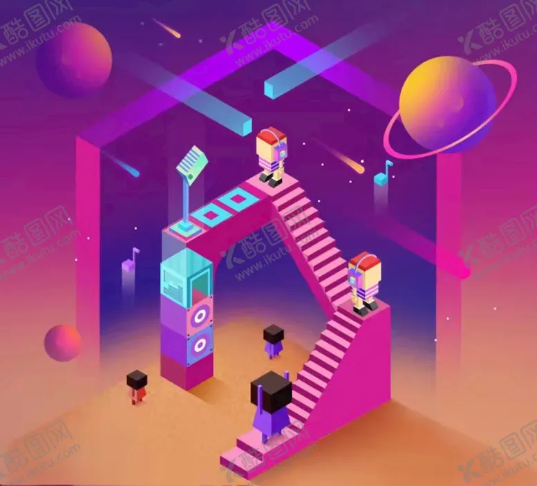 编号：24949703282115095536【酷图网】源文件下载-2.5D立体空间插画