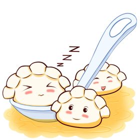 手绘饺子素材