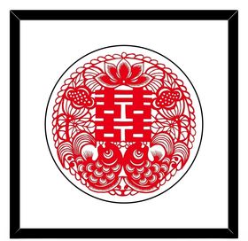 双鱼囍字剪纸