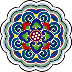 中国风民族风圆形纹理