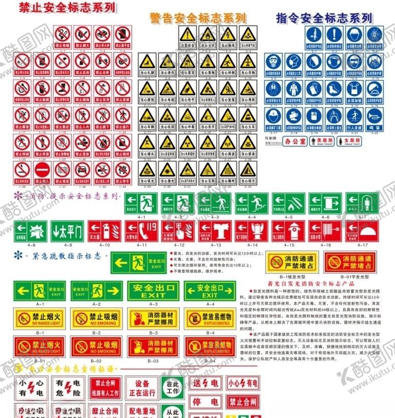 编号：33326907011945198271【酷图网】源文件下载-禁止警告指令安全标志系列