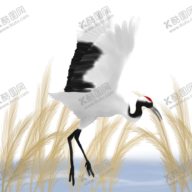 编号：39121705132131156142【酷图网】源文件下载-水墨仙鹤
