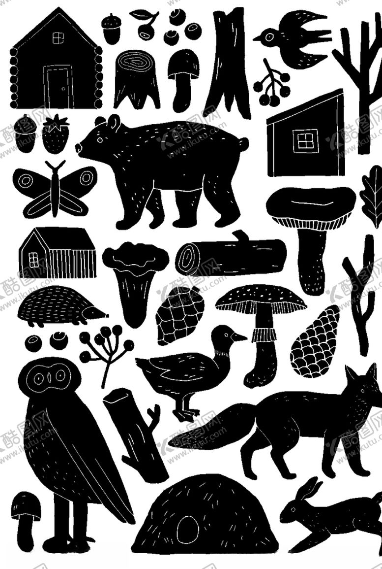 编号：23067610290145046632【酷图网】源文件下载-手绘动物背景