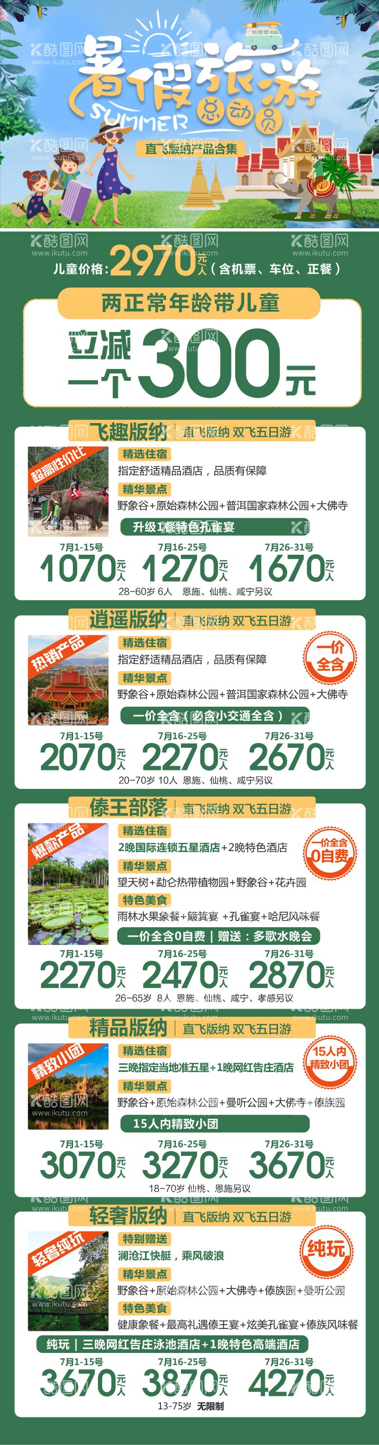 编号：25697611250500086745【酷图网】源文件下载-云南暑期旅游产品合集海报