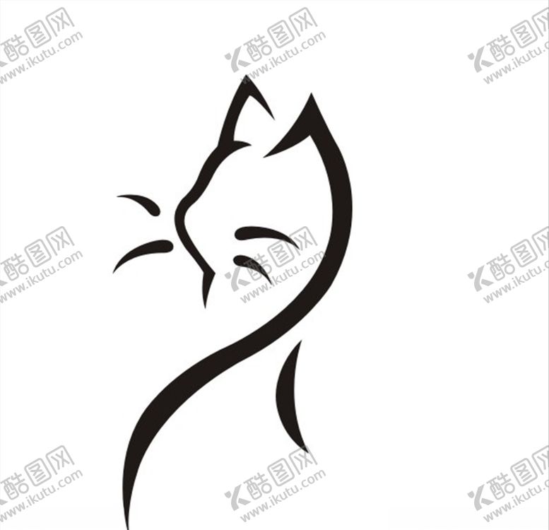 编号：89463906250413306405【酷图网】源文件下载-简笔画小猫头像