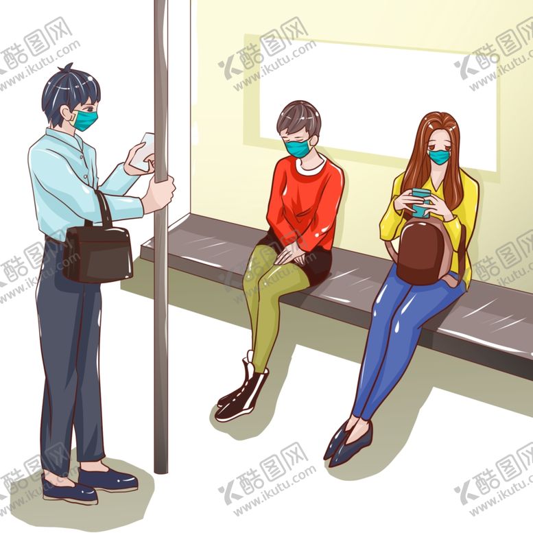 编号：69299610081033135719【酷图网】源文件下载-地铁戴口罩的上班族